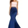 Sherri Hill - 52616 Strapless Satin Mermaid Gown With Beaded Waistband