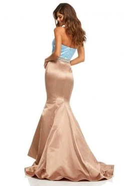 Sherri Hill - 52616 Strapless Satin Mermaid Gown With Beaded Waistband