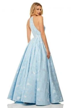 Sherri Hill - 52630 Long Jacquard Halter A Line Dress