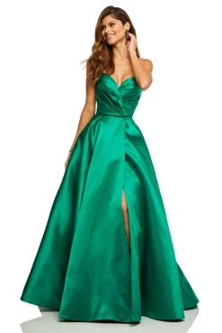 Sherri Hill - 52631 Strapless Sweetheart Satin Ballgown