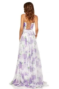 Sherri Hill - 52636 Square A-line Print Dress