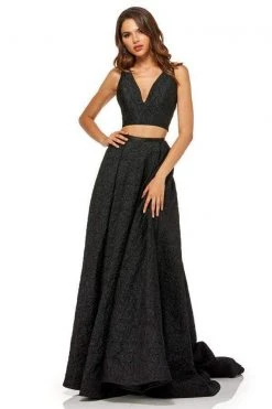 Sherri Hill - 52642 Two Piece Beaded A-Line Evening Dress
