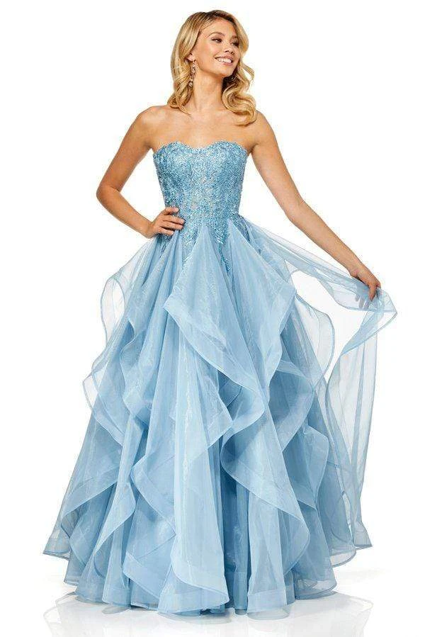 Sherri Hill - 52645 Strapless Full Figured Applique Long Dress 5 Sherri Hill - 52645 Strapless Full Figured Applique Long Dress