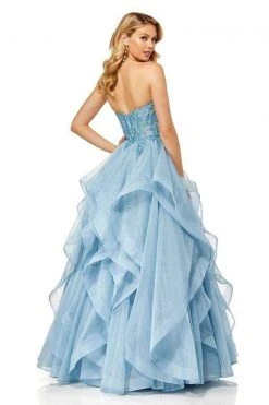 Sherri Hill - 52645 Strapless Full Figured Applique Long Dress