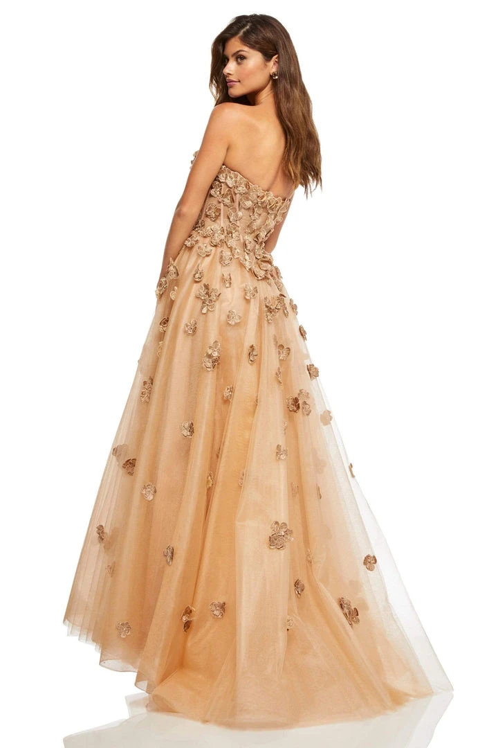 Sherri Hill - 52651 Floral Applique Sweetheart A-line Tulle Gown 4 Sherri Hill - 52651 Floral Applique Sweetheart A-line Tulle Gown