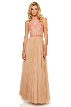 Sherri Hill - 52662 Embroidered Halter Neck Long Gown