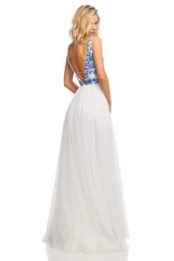 Sherri Hill - 52672 Embroidered V- Neckline Long A Line Dress