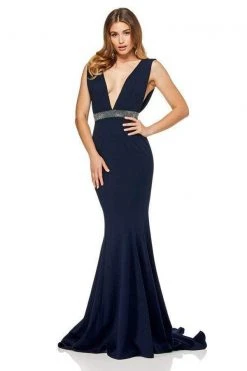 Sherri Hill - 52680 Plunging V-Neck Scuba Mermaid Dress