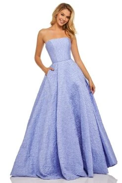Sherri Hill - 52681 Strapless Embossed Brocade Ball Gown