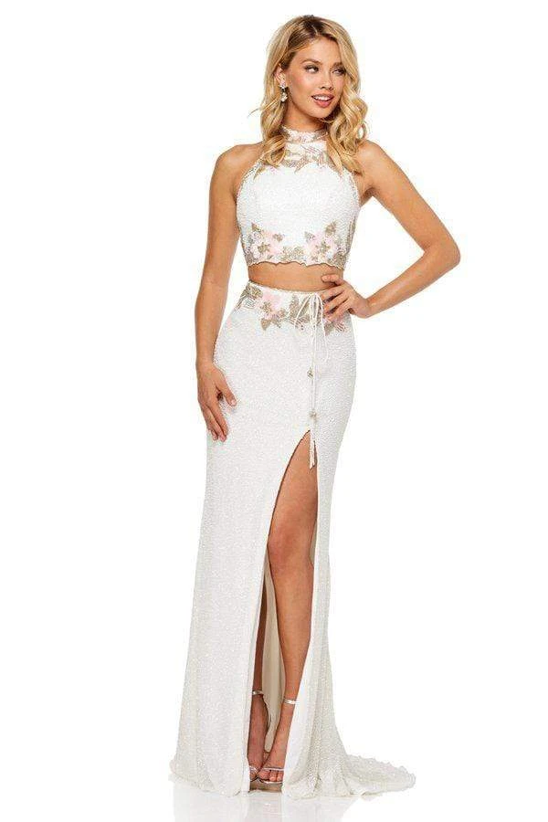 Sherri Hill - 52682 Beaded Two Piece High Halter Sheath Dress 5 Sherri Hill - 52682 Beaded Two Piece High Halter Sheath Dress