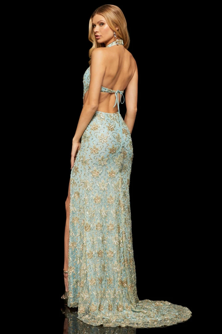 Sherri Hill - 52683 Halter High Neckline Beaded Dress 6 Sherri Hill - 52683 Halter High Neckline Beaded Dress