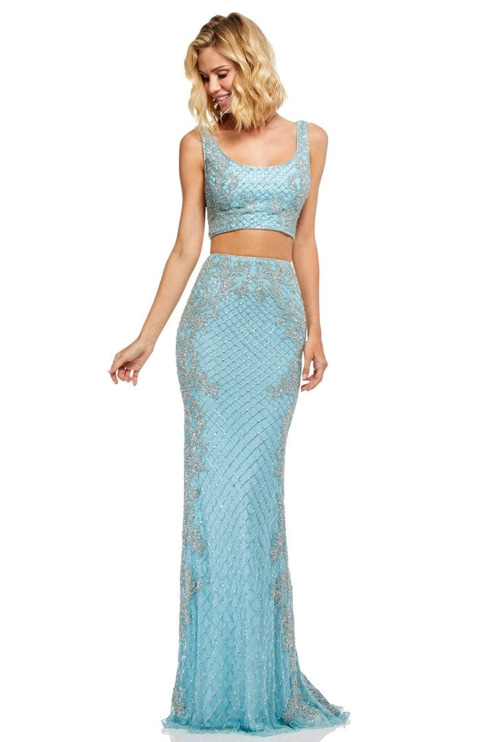 Sherri Hill - 52686 Two Piece Beaded Scoop Neck Fitted Dress 9 Sherri Hill - 52686 Two Piece Beaded Scoop Neck Fitted Dress