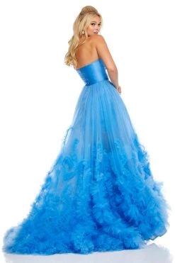 Sherri Hill - 52693 Strapless Ruffle Fringed Tulle Ball Gown