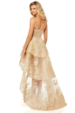 Sherri Hill - 52694 V-Neck High Low Dress 5 Sherri Hill - 52694 V-Neck High Low Dress