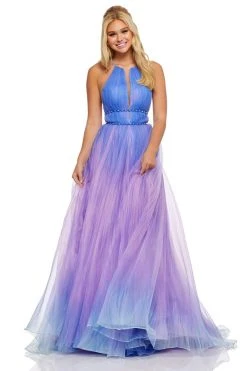 Sherri Hill - 52704 Ombre Halter Long A-line Dress