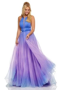 Sherri Hill - 52704 Ombre Halter Long A-line Dress