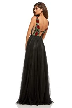 Sherri Hill - 52714 V-Neck Floral A-line Dress 5 Sherri Hill - 52714 V-Neck Floral A-line Dress