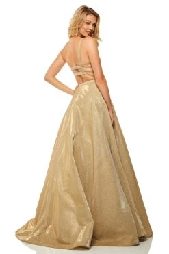 Sherri Hill - 52716 Square Long Gold Dress
