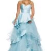 Sherri Hill - 52718 Strapless Sweetheart Satin Tiered Ballgown 2 Sherri Hill - 52718 Strapless Sweetheart Satin Tiered Ballgown