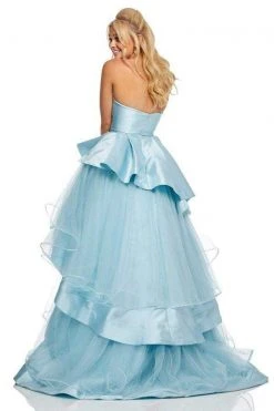 Sherri Hill - 52718 Strapless Sweetheart Satin Tiered Ballgown