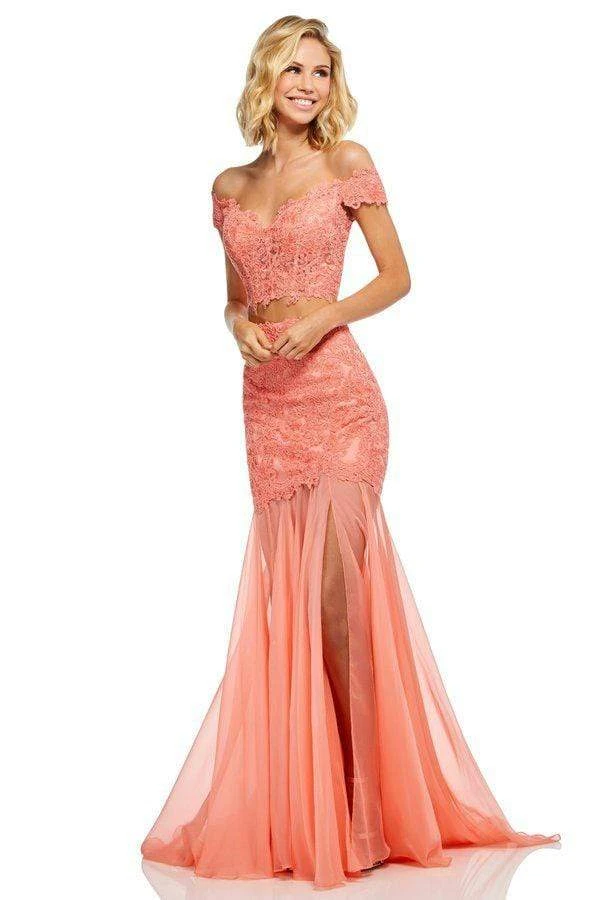 Sherri Hill - 52719 Two Piece Lace Off-Shoulder Chiffon Trumpet Dress 3 Sherri Hill - 52719 Two Piece Lace Off-Shoulder Chiffon Trumpet Dress