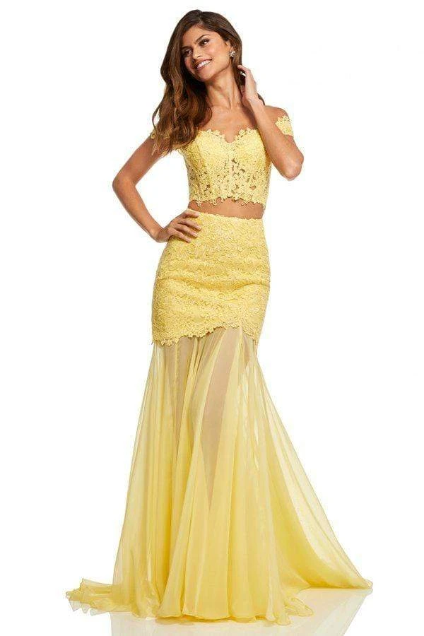 Sherri Hill - 52719 Two Piece Lace Off-Shoulder Chiffon Trumpet Dress 8 Sherri Hill - 52719 Two Piece Lace Off-Shoulder Chiffon Trumpet Dress