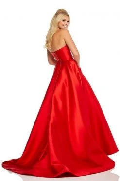 Sherri Hill - 52724 Strapless Straight Across Neck Mikado Ballgown