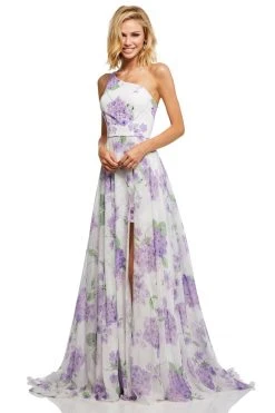 Sherri Hill - 52727 Asymmetric Long Print Dress