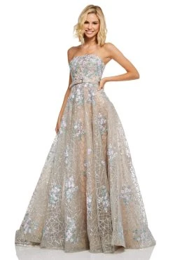 Sherri Hill - 52735 Straight Across Embellished Long Dress