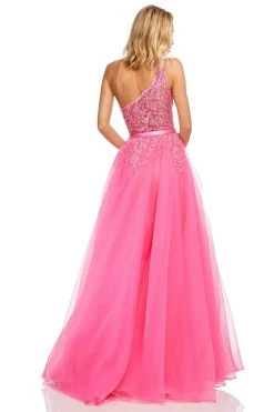 Sherri Hill - 52736 Long Lace Embroidered One Shoulder A-line Dress