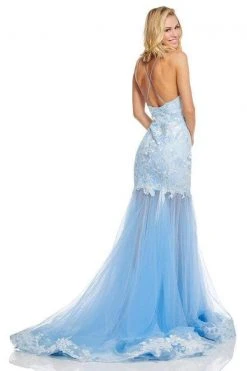 Sherri Hill - 52741 Lace Deep V-neck Tulle Mermaid Dress 9 Sherri Hill - 52741 Lace Deep V-neck Tulle Mermaid Dress