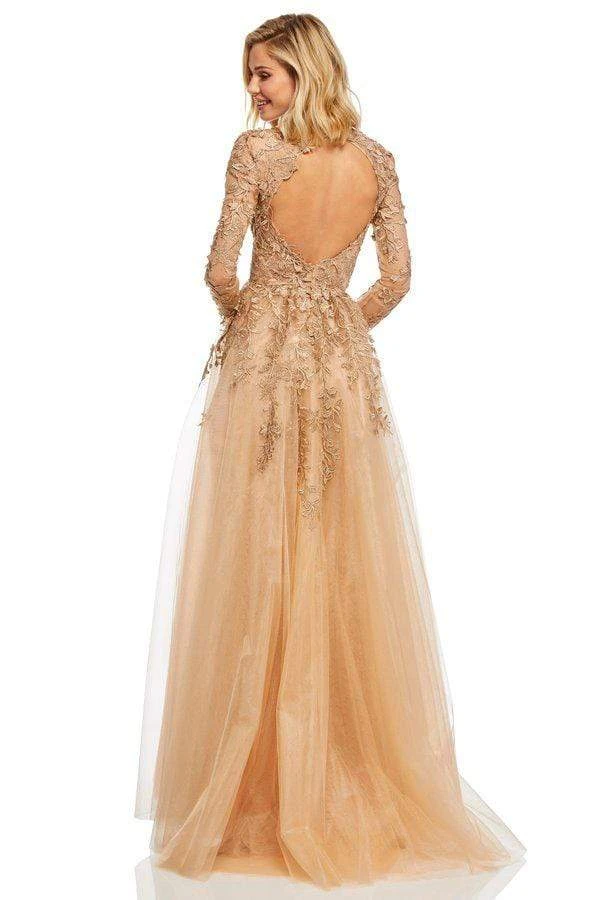 Sherri Hill - 52746 Plunging V-Neck Long Lace Dress 6 Sherri Hill - 52746 Plunging V-Neck Long Lace Dress