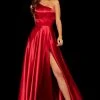 Sherri Hill - 52750 One Shoulder Charmeuse Long A Line Dress 2 Sherri Hill - 52750 One Shoulder Charmeuse Long A Line Dress