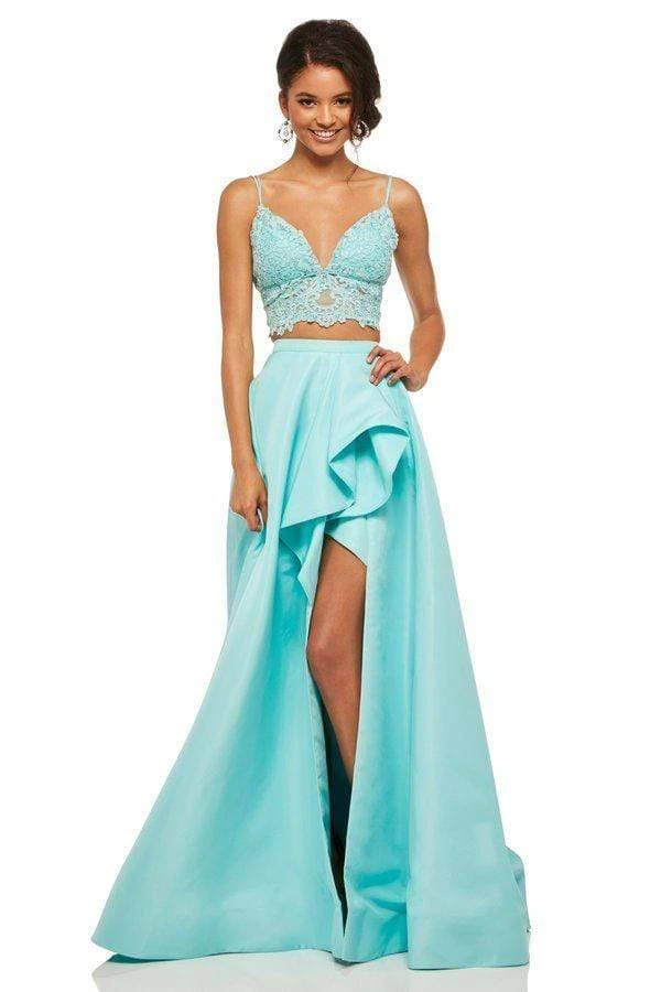 Sherri Hill - 52754 Two Piece Lace Ruffled Ballgown 5 Sherri Hill - 52754 Two Piece Lace Ruffled Ballgown