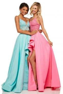 Sherri Hill - 52754 Two Piece Lace Ruffled Ballgown 11 Sherri Hill - 52754 Two Piece Lace Ruffled Ballgown