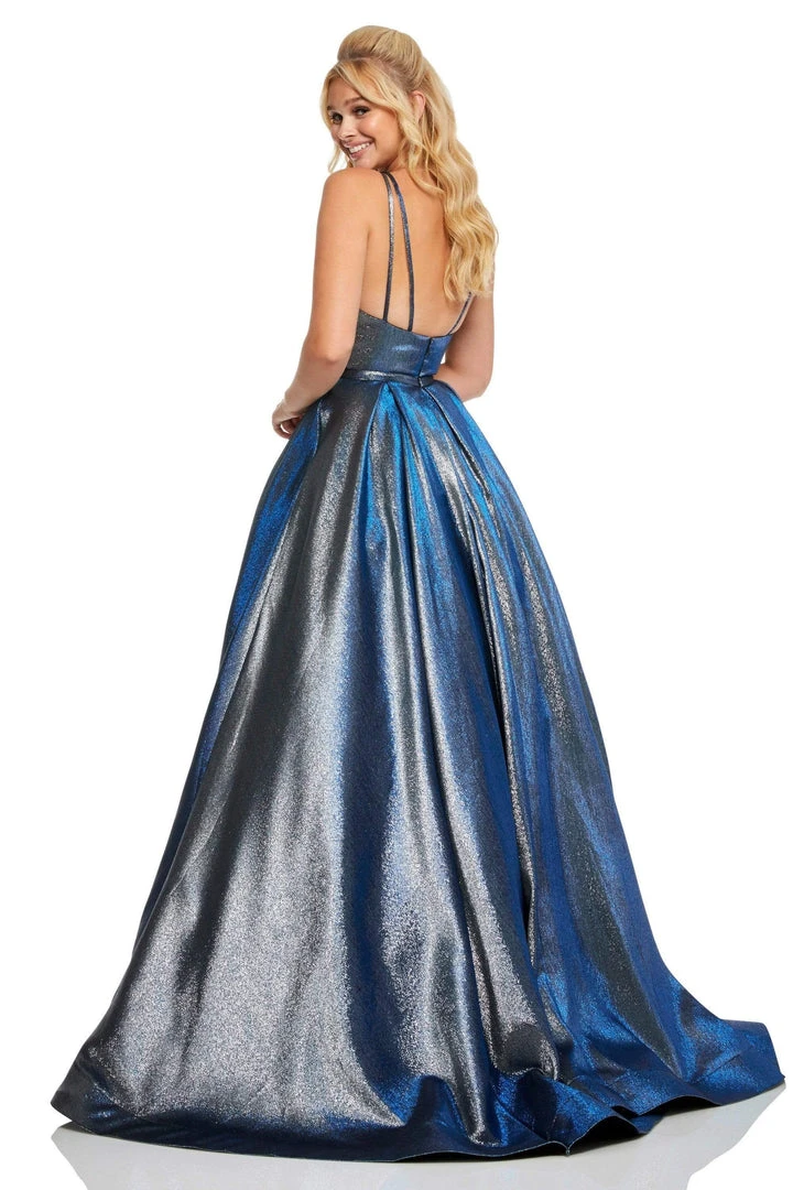 Sherri Hill - 52755 V-Neck Long A Line Dress 6 Sherri Hill - 52755 V-Neck Long A Line Dress