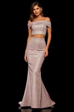 Sherri Hill - 52757 Two-Piece Off Shoulder Long Fitted Dress 8 Sherri Hill - 52757 Two-Piece Off Shoulder Long Fitted Dress