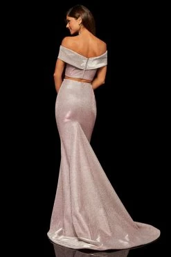 Sherri Hill - 52757 Two-Piece Off Shoulder Long Fitted Dress 9 Sherri Hill - 52757 Two-Piece Off Shoulder Long Fitted Dress