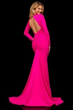 Sherri Hill - 52788 Long Sleeved Twist-Front Fitted Mermaid Dress 5 Sherri Hill - 52788 Long Sleeved Twist-Front Fitted Mermaid Dress