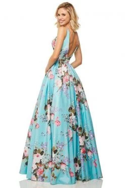 Sherri Hill - 52814 Floral Print Square A-Line Gown