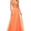 Sherri Hill - 52818 Long Appliqued Illusion Midriff Chiffon Dress