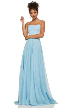 Sherri Hill - 52839 Taffeta Lace-up Back Long Chiffon Dress 21 Sherri Hill - 52839 Taffeta Lace-up Back Long Chiffon Dress