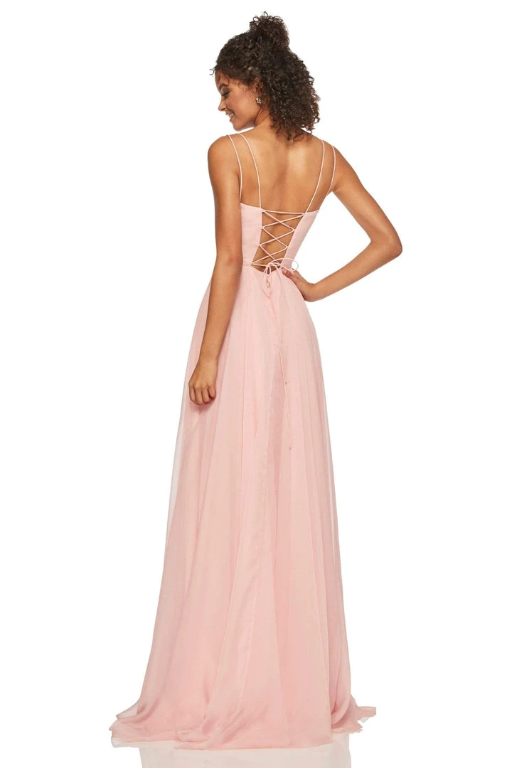 Sherri Hill - 52839 Taffeta Lace-up Back Long Chiffon Dress 4 Sherri Hill - 52839 Taffeta Lace-up Back Long Chiffon Dress