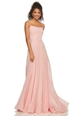 Sherri Hill - 52839 Taffeta Lace-up Back Long Chiffon Dress 18 Sherri Hill - 52839 Taffeta Lace-up Back Long Chiffon Dress