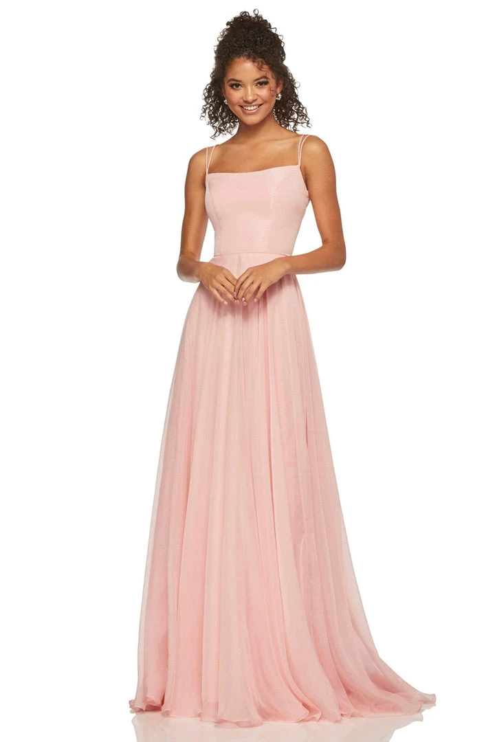 Sherri Hill - 52839 Taffeta Lace-up Back Long Chiffon Dress 3 Sherri Hill - 52839 Taffeta Lace-up Back Long Chiffon Dress