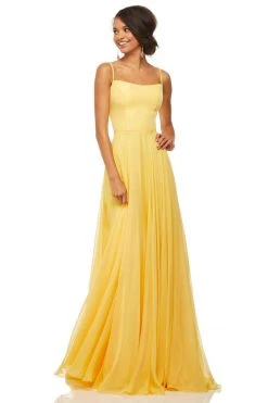 Sherri Hill - 52839 Taffeta Lace-up Back Long Chiffon Dress 25 Sherri Hill - 52839 Taffeta Lace-up Back Long Chiffon Dress