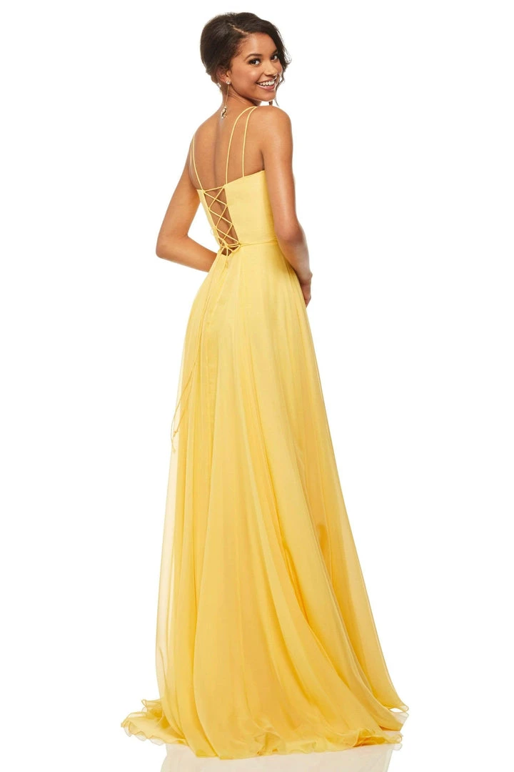 Sherri Hill - 52839 Taffeta Lace-up Back Long Chiffon Dress 13 Sherri Hill - 52839 Taffeta Lace-up Back Long Chiffon Dress
