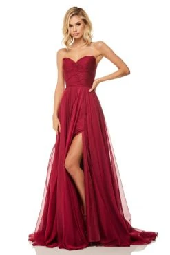 Sherri Hill - 52840 Strapless Sweetheart Pleated Chiffon Gown