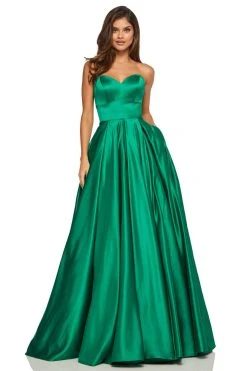 Sherri Hill - 52850 Strapless Sweetheart Long A-Line Satin Dress