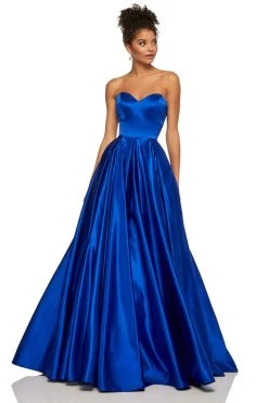 Sherri Hill - 52850 Strapless Sweetheart Long A-Line Satin Dress